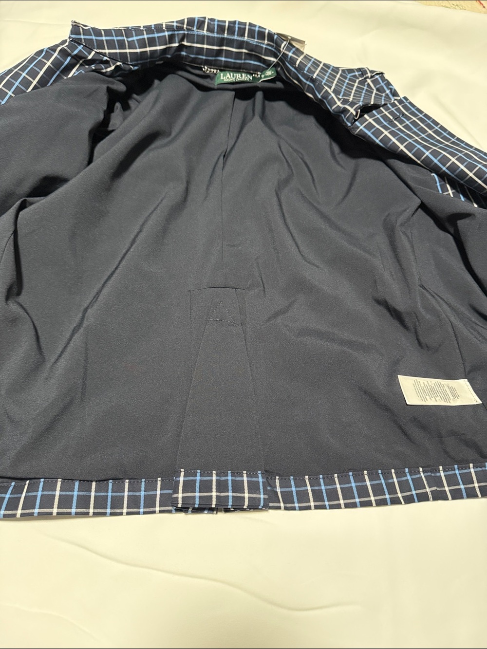 RALPH LAUREN Women's Navy Plaid Double-Breasted Jacket size 0 - Picture 14 of 15